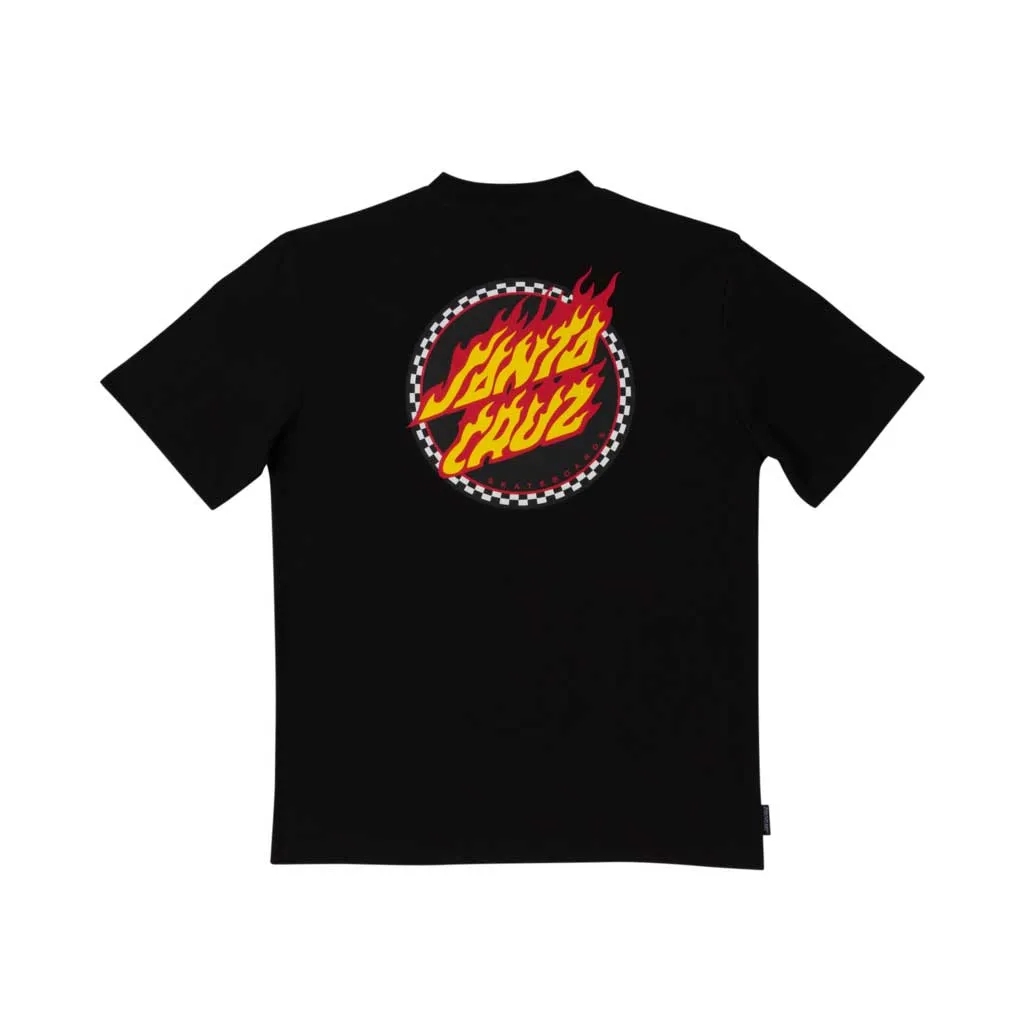 Santa Cruz Check Ringed Flamed Dot SS Pocket Tee - Black