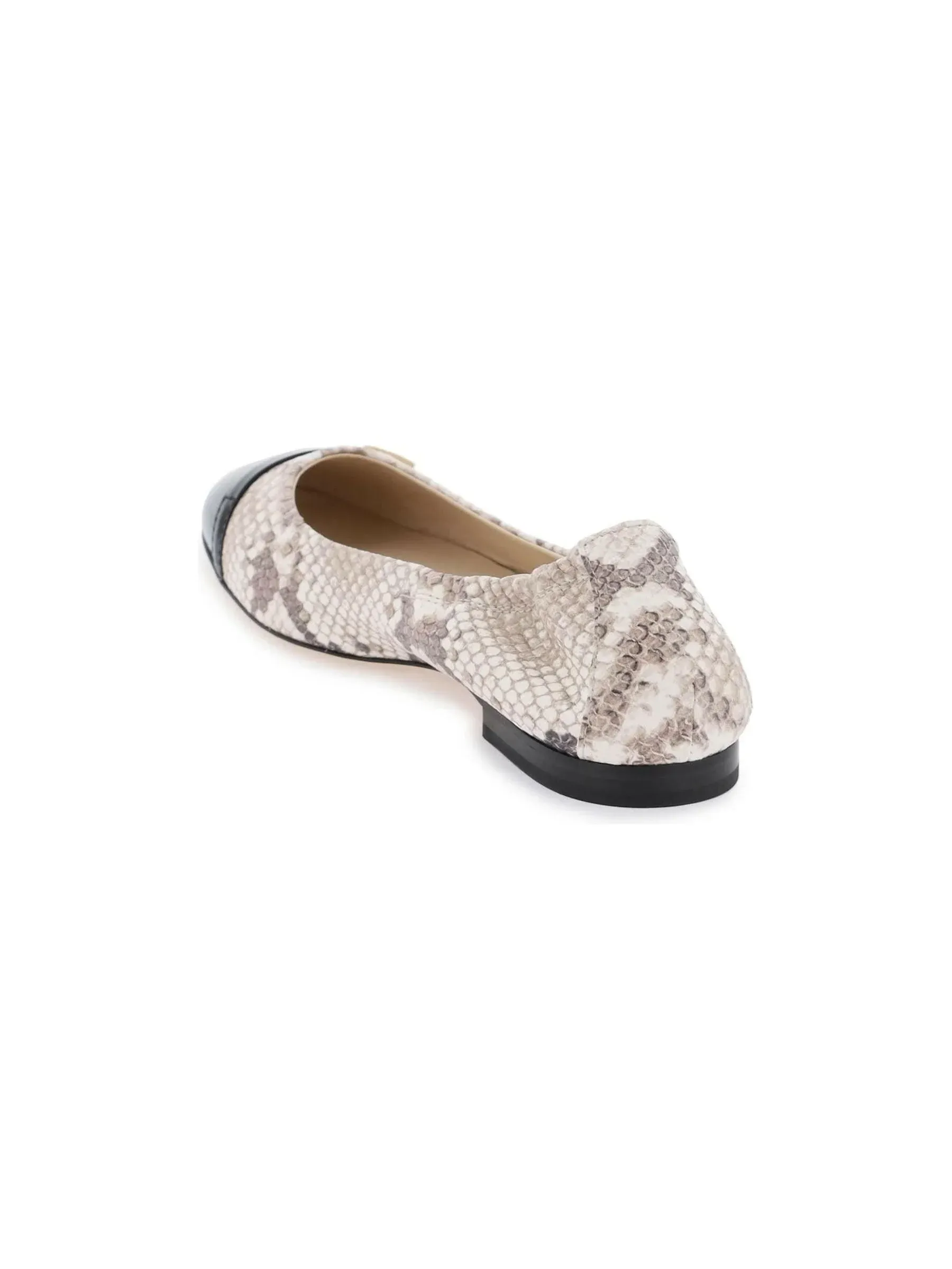 Snake Print Leather Ballet Flats