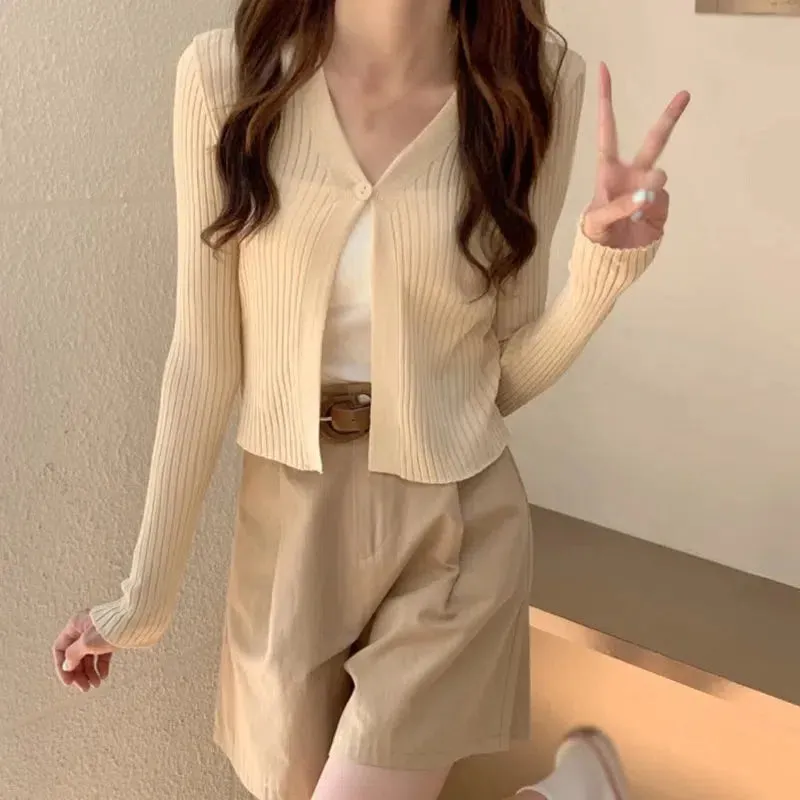 Soft Girl One Button Cardigan