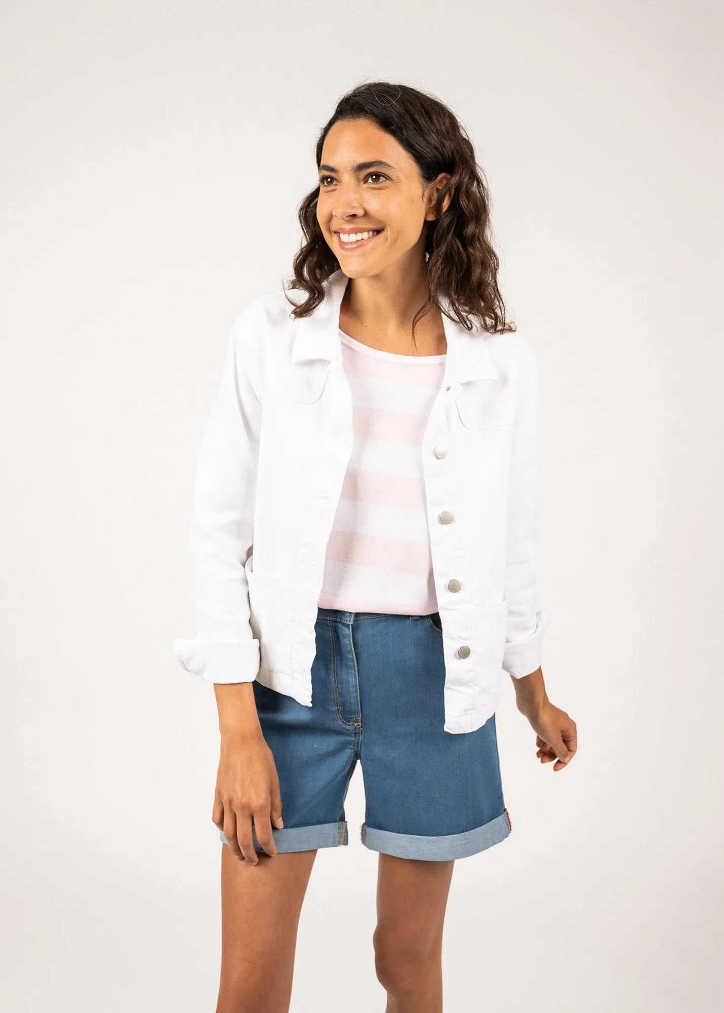 STE TEA - Jacket in Cotton Canvas for Women (WHITE)