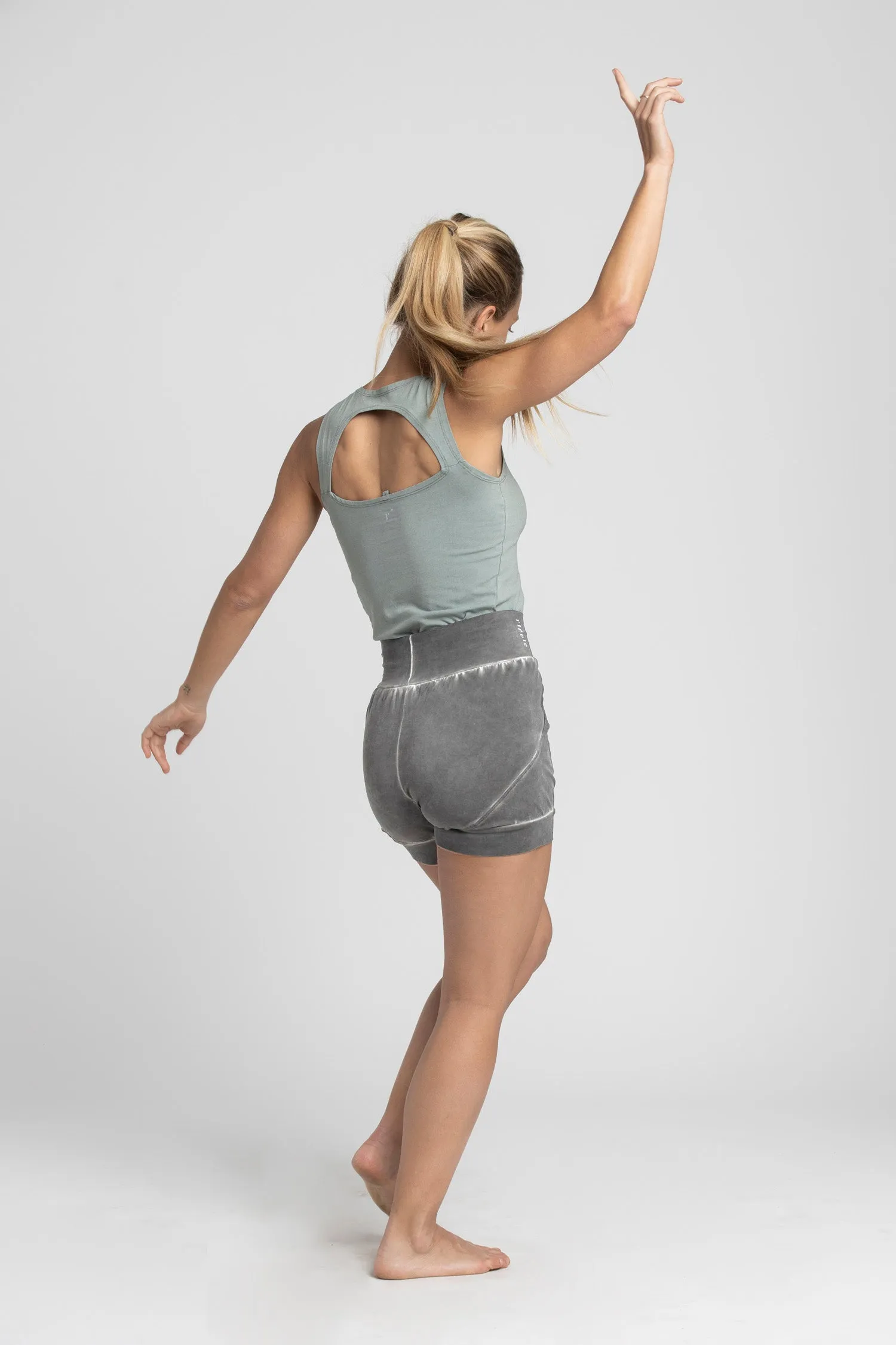 Stonewash Slouchy Yoga Shorts