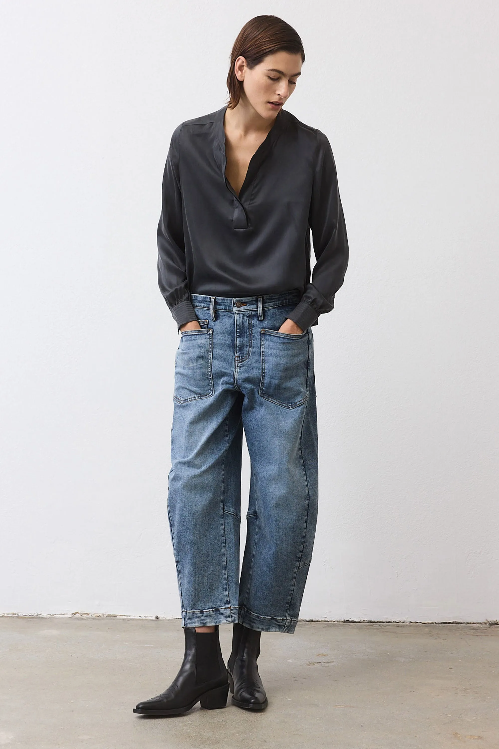 The Petite Slouchy Denim Pants