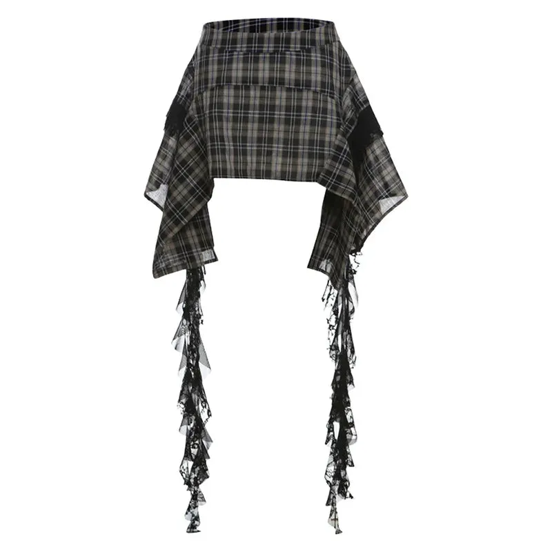 Trendy Vintage Plaid Ribbon Mini Skirt for Summer 2024