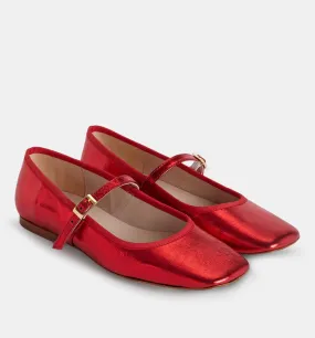 Verda Ballet Flats in Metal Red