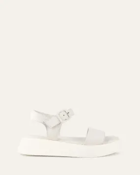 ZURI FLAT SANDALS WHITE LEATHER