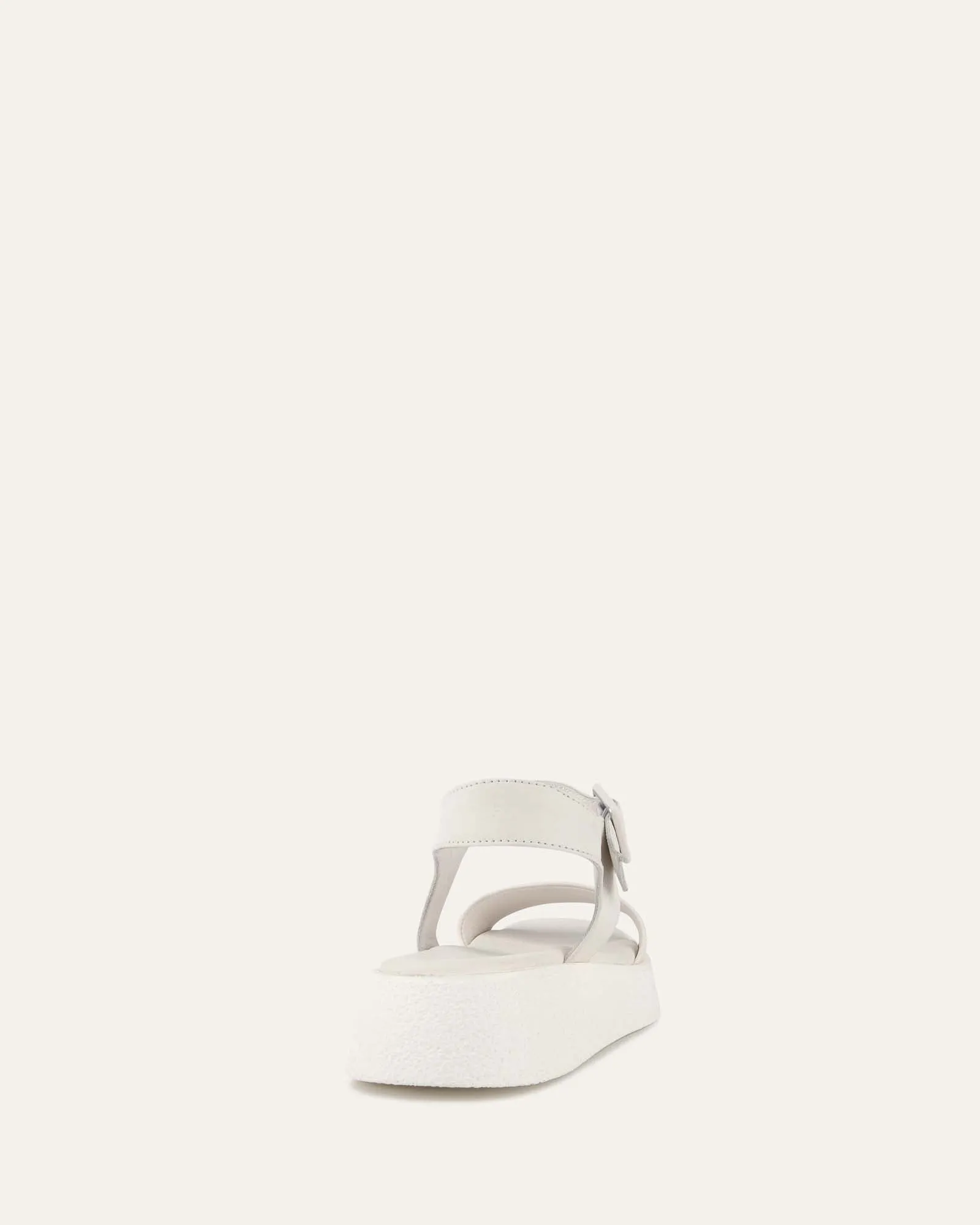 ZURI FLAT SANDALS WHITE LEATHER