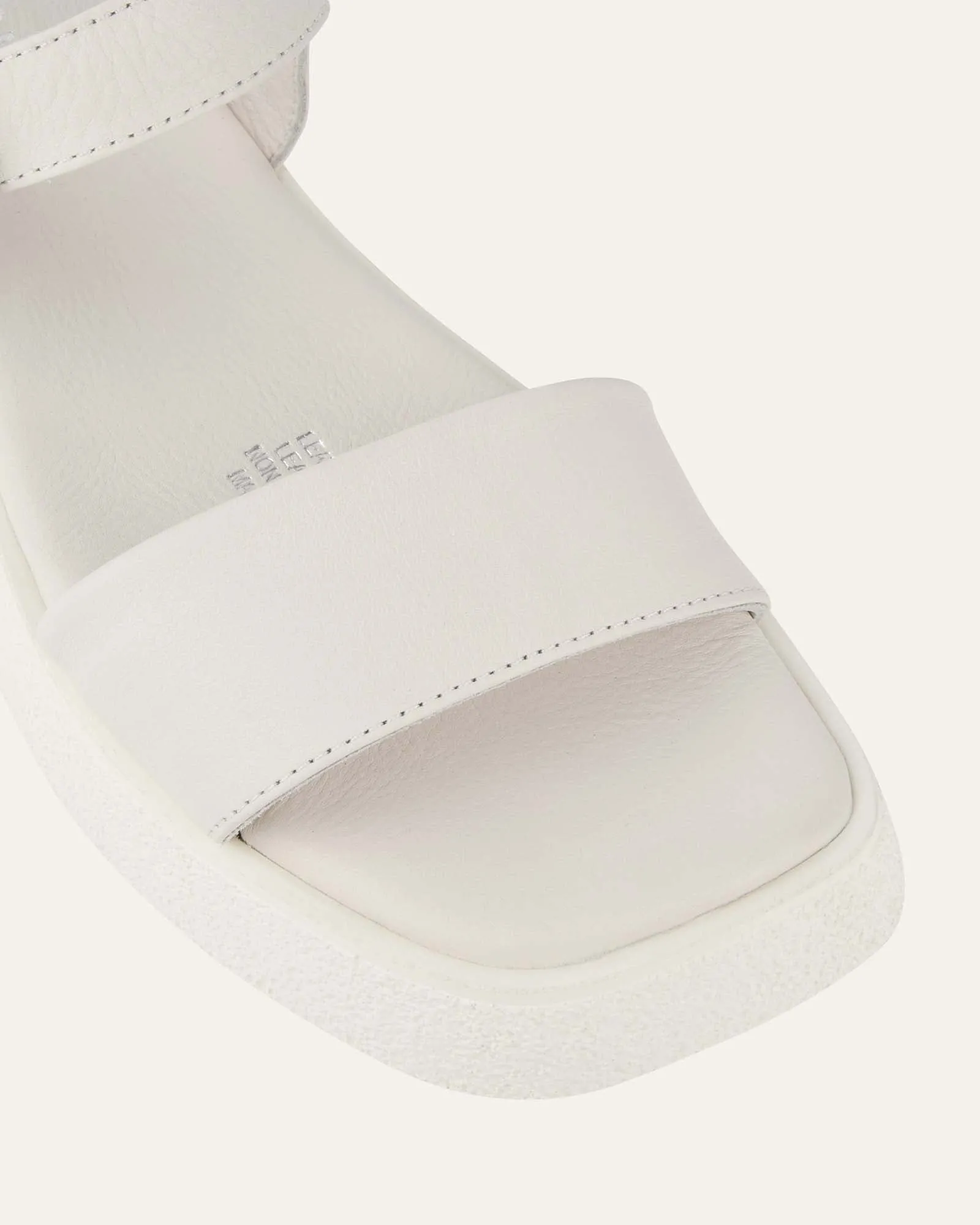 ZURI FLAT SANDALS WHITE LEATHER